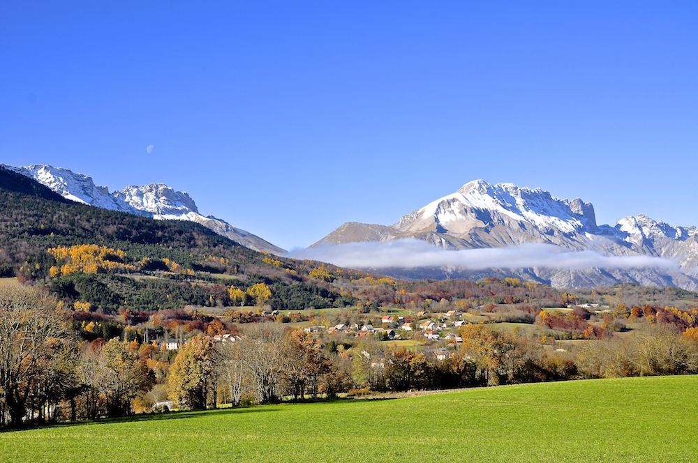 panorama col du Noyer et forêt bas Champsaur