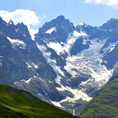 Massif de la Meïje, glacier de l'Homme vu du col du lautaret