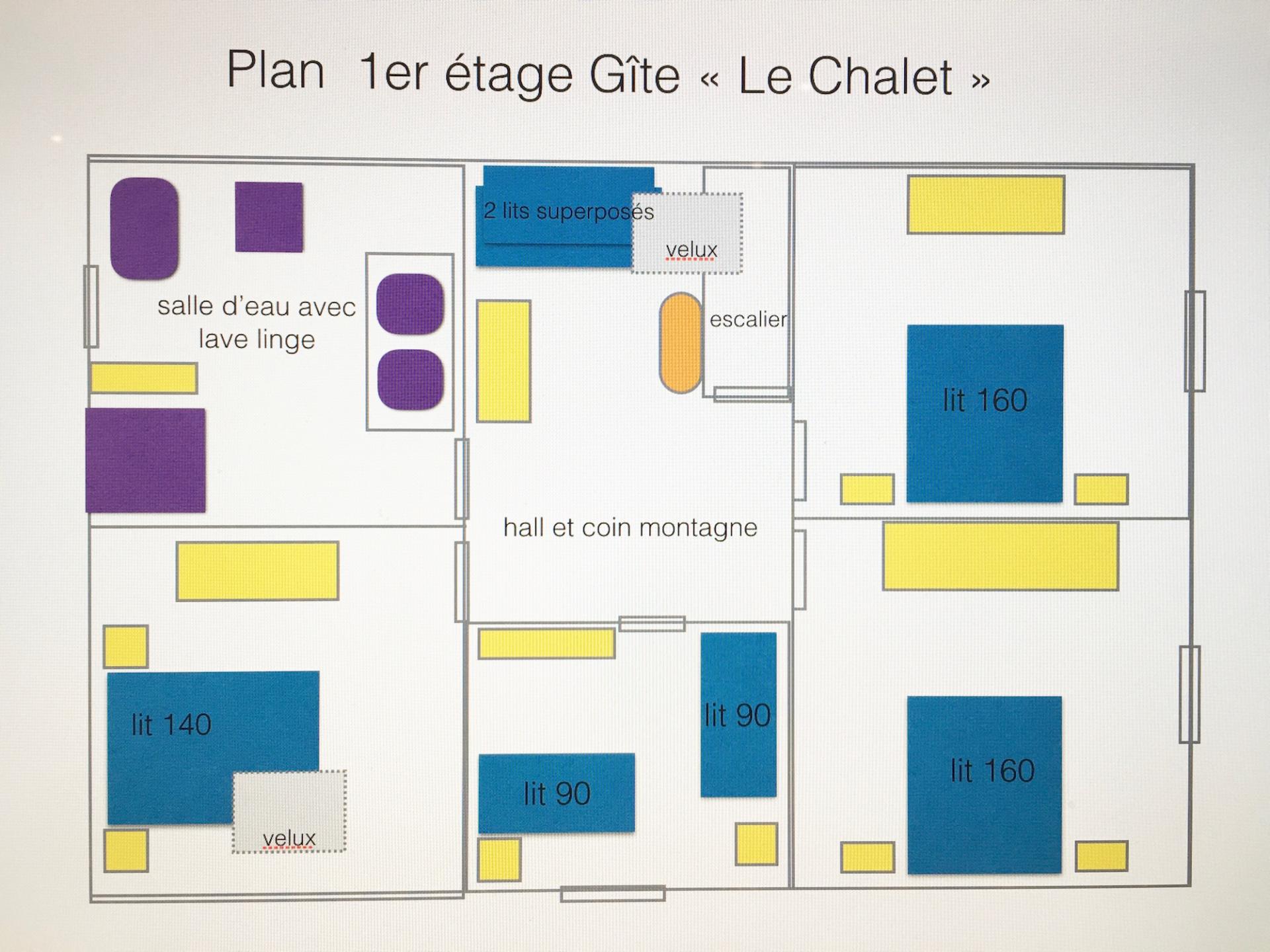 Plan 1er étage du chalet