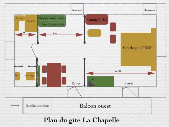 Plan gîte la chapelle